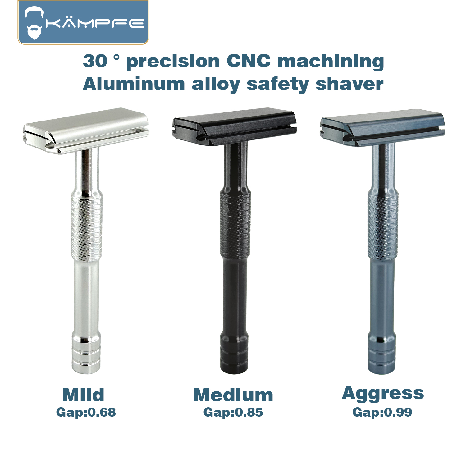 Safety Razor Handle - KAMPFE Maquinilla de Afeitar Manual de