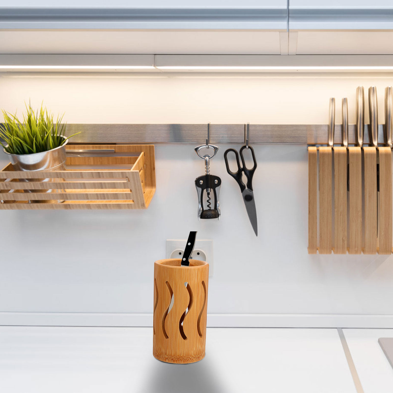 Organizador de utensilios de c - Bamboo Cutlery reseña y precio